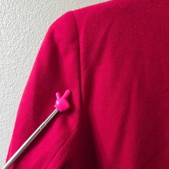 Sag Harbor Women Blazer Size 18 Red Wool Blend Single Button Office Casual - Picture 8 of 9